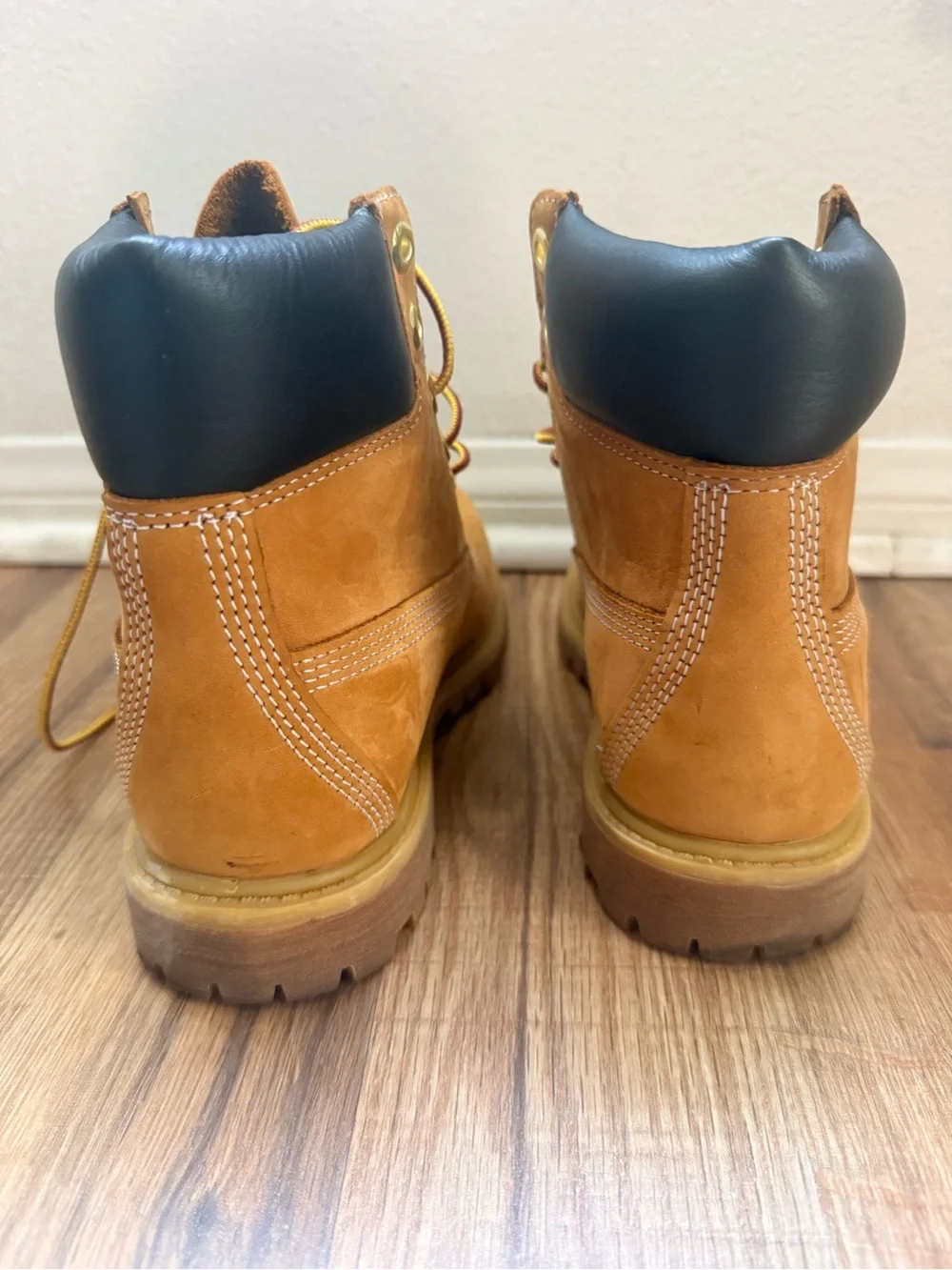 Timberland Kids Wheat Nubuck Boot with Black Collar